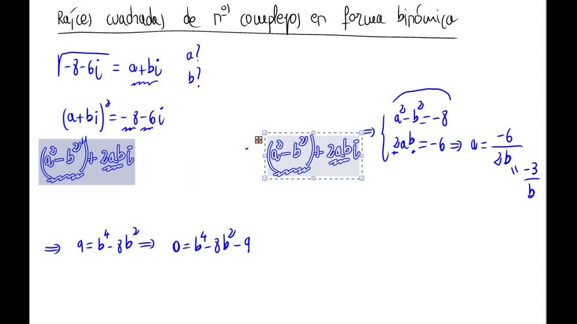 Raices Cuadradas En Forma Binomica Youtube