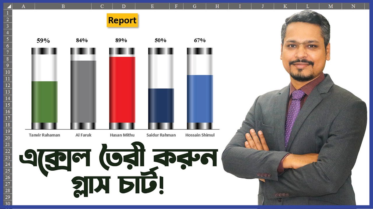 এক্সেলে তৈরী করুন গ্লাস চার্ট ! Make a Dynamic Glass Chart in MS Excel ...