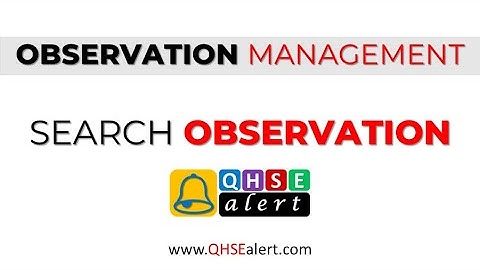 Search Observation - A Video Tutorial