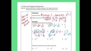 6.3 Zero and Negative Exponents 1