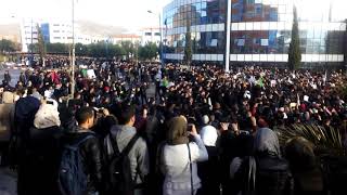 مظاهرات طلاب جامعة مصطفى بن بولعيد تضامنا مع الشعب الفلسطيني