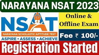 Narayana Coaching Scholarship Cum Admission Test 2023 | NSAT 2023 | Registrations Open