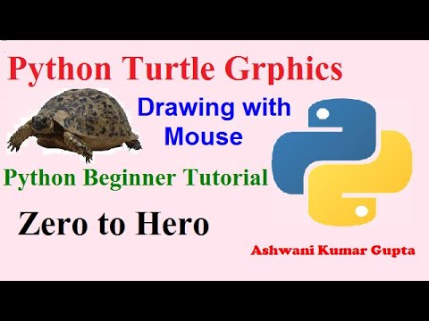 Python turtle Graphics | Drawing with Mouse | Python beginners tutorial ...