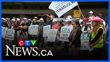Locked out Dalhousie University faculty hold rally