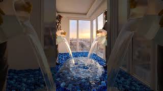 Purple Flower Epoxy Resin Floor Transformation epoxyfloor transformationfloordiyinteriordesign