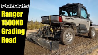 2024 Polaris Ranger 1500XD Grading Gravel Road | 3 Point Hitch & Box Blade