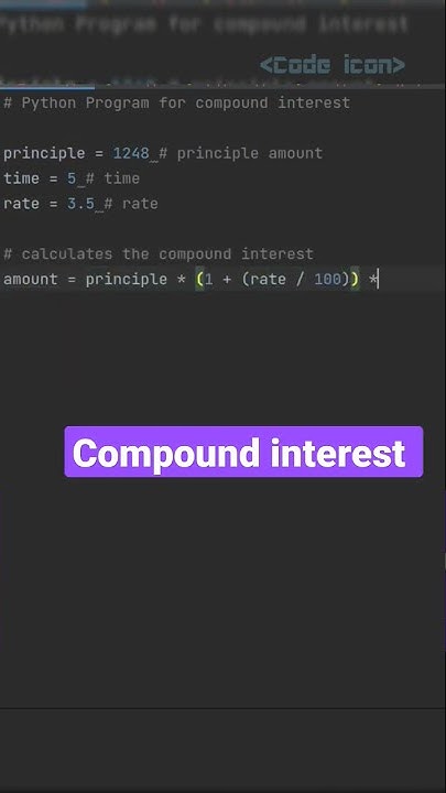 python program for compound interest #python #programming #project ...