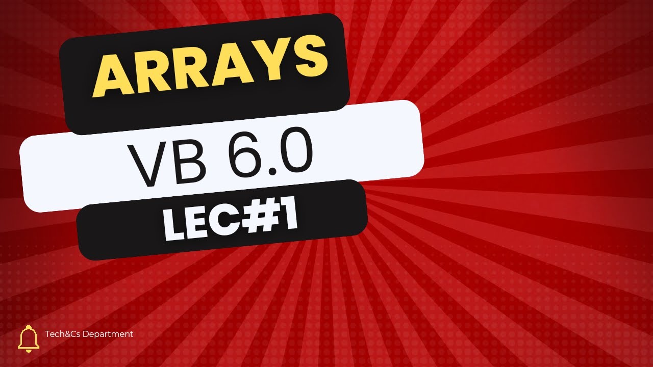 Arrays in visual basic 6.0|VB 6.0|Entering Data in Arrays|Tech&Cs ...
