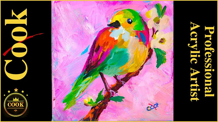 Rainbow Finch on a Branch - Bird Hop #4 in Acrylic...