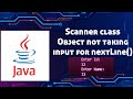 Scanner class object not taking input for nextLine() #java #scanner #programming