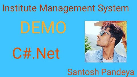 Institute Management System  in C# .Net