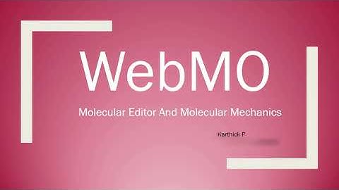 WebMO 01 - (Molecular Modelling)