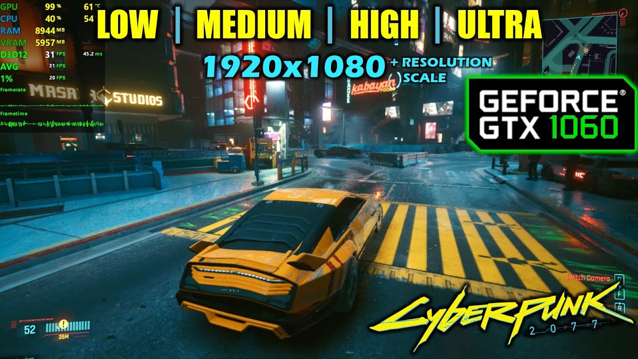 Pelmel favor Luscious GTX 1060 | Cyberpunk 2077 - 1080p - All Settings - YouTube