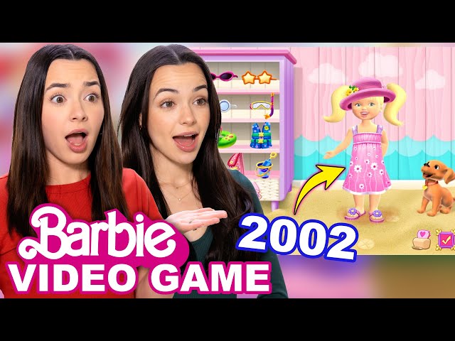 Reacting to Our Old Barbie Video Game - Merrell Twins class=