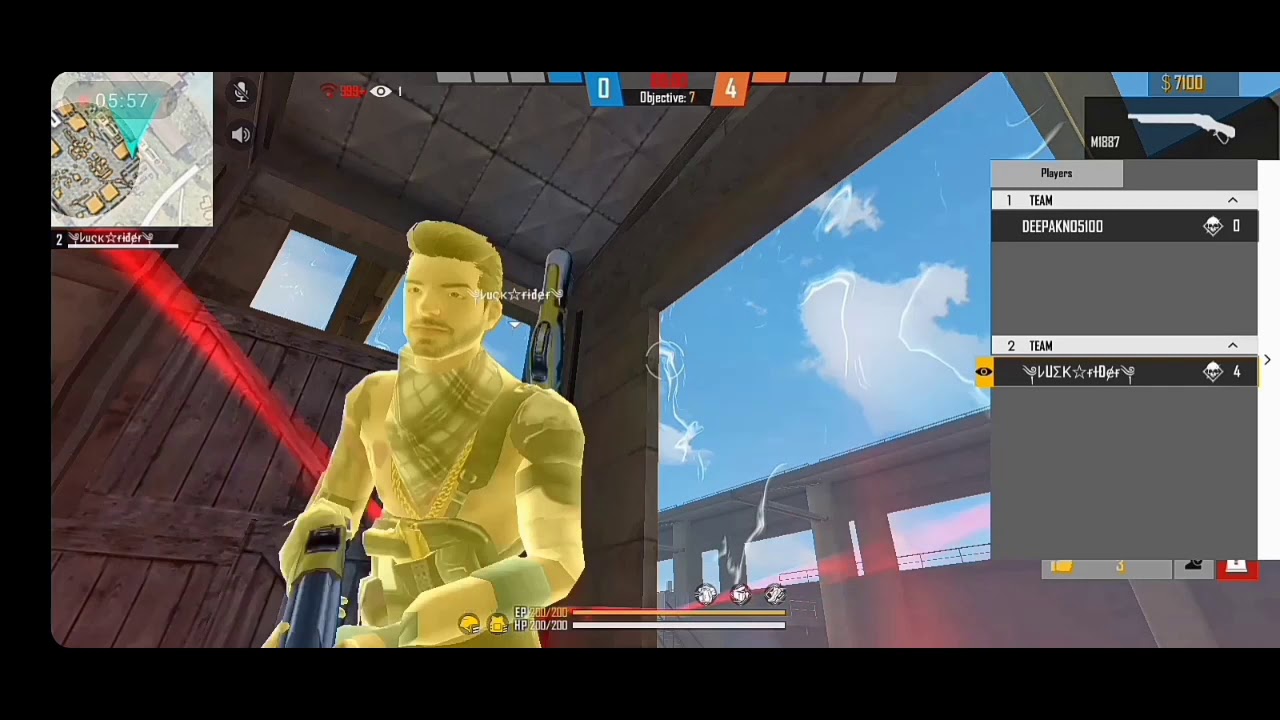 Free fire official (OP VILLAIN ) TO LUCK RIDER ( DEEPAK No whit class squed custom match )