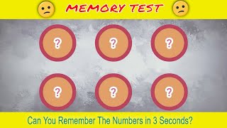 Can You Remember The Number in 3 Seconds... | Memory Test  | Visual Memory Game
