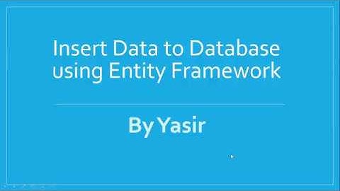 Insert Data to database using Entity Framework aspnet mvc - Part 12