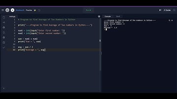 Program to find average of two numbers in Python(in 2 minute) || For Beginner || Simple Program