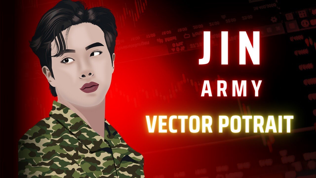 Jin Army vector potrait 2023😍 |Adobe illustrator tutorial 2023|