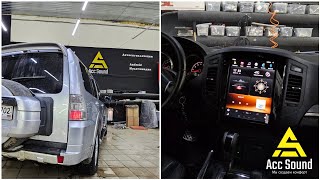 Установка современной мультимедиа в стиле Tesla, автомобиль: #Mitsubishi #pajero4 #Rockford