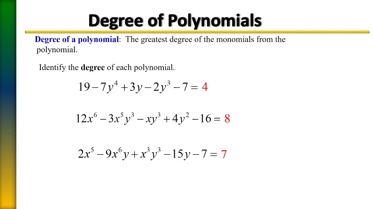 How To Determine Degree Of Polynomial