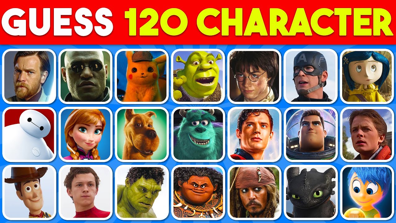 Только 1% может назвать всех 120 известных киноперсонажей! 🔥 | 4 уровня: от простого до невозможного