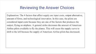 Micro Economics - Shift in the Supply Curve - Question 14