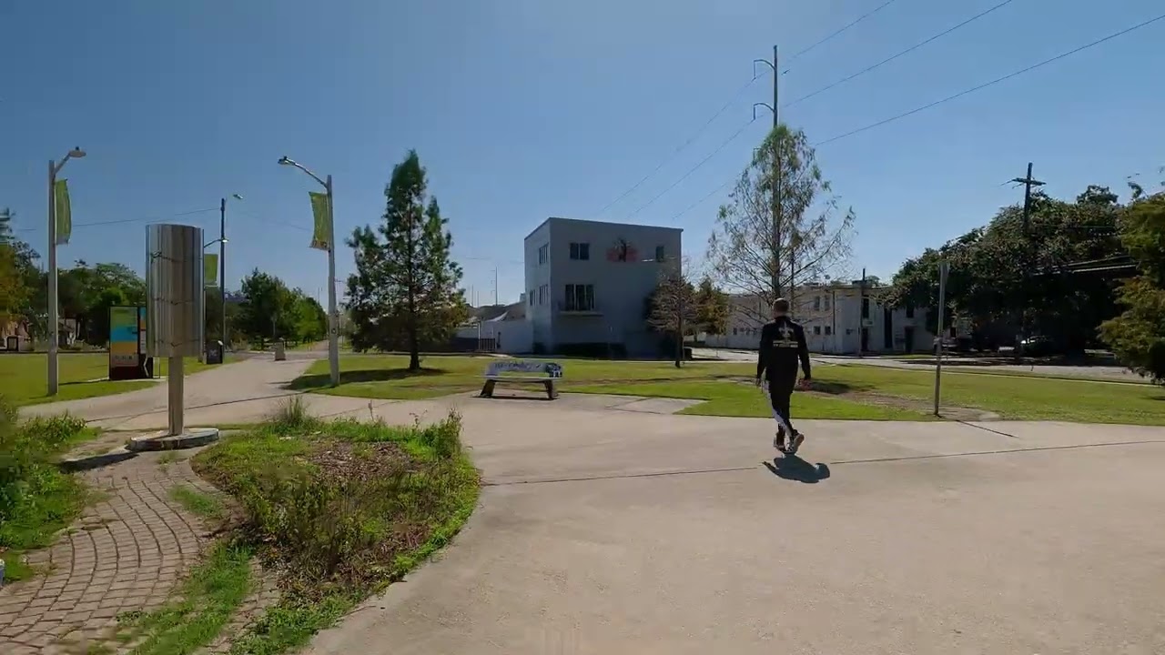 Bicycle Ride, New Orleans, Lafitte Greenway, Pt 2 of 2, Moss St, Orleans Ave, Wind Removed