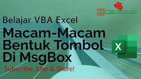 Macam-Macam Tombol Button di MsgBox Excel