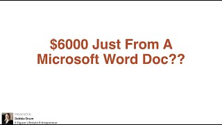 Case Study and Printable Tips: $6000 from a Single Microsoft Word Document
