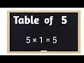 Table of 5 | learn Multiplication table of Five 5×1=5 |