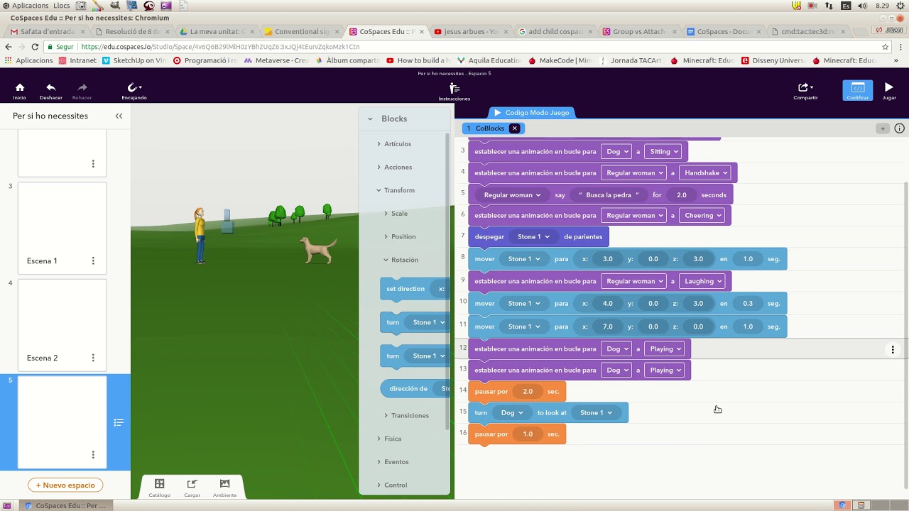 CoSpaces Programar animacions amb CoBlocks Part II - YouTube