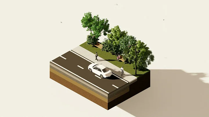 urban design road axonometric view diagram animation rendered in Lumion 11.
