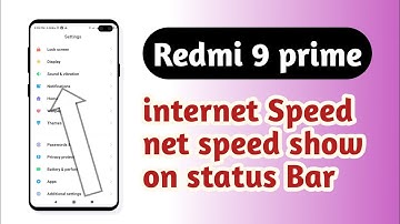 Redmi 9 prime , internet Speed setting net speed setting Show on status Bar