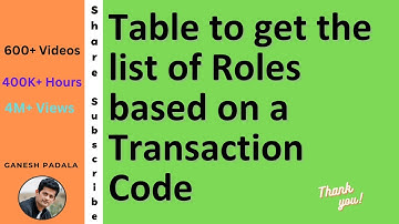 Tabel voor het verkrijgen van de lijst met rollen op basis van een transactiecode || Tabel voor d...