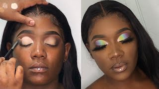 How to: Do Makeup on Dark Skin | Glitter Cut-Crease Tutorial