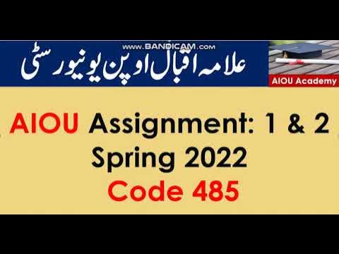aiou solved assignment ba code 485