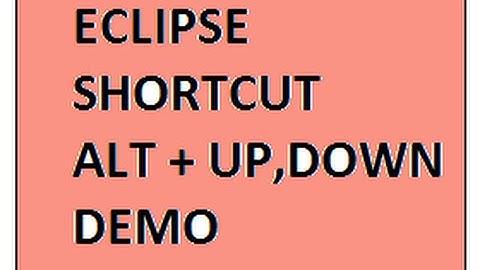 TAMIL ECLIPSE SHORTCUT ALT UP DOWN DEMO