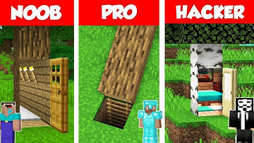 SECRET BASE INSIDE TREE HOUSE BUILD CHALLENGE - NOOB vs PRO vs HACKER / Minecraft Battle Animation