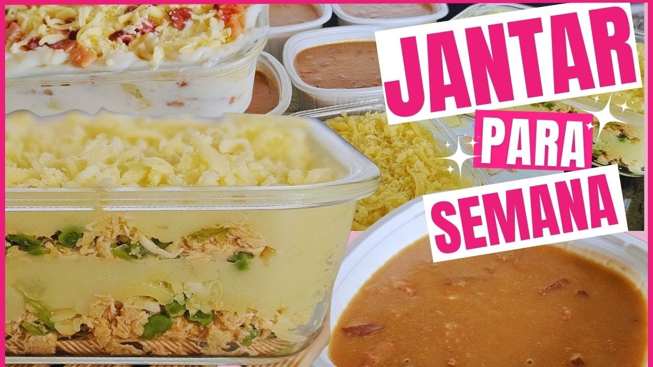 PREPAREI O JANTAR DA SEMANA TODA | Preparando e organizando cardápio variado