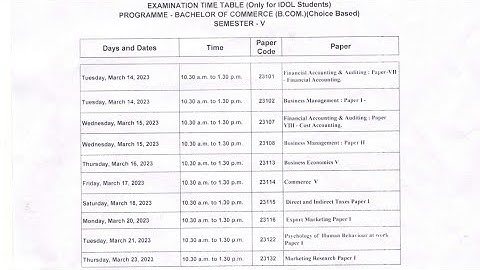 IDOL TYBCOM Sem-5 Time Table released l Fresher & Repeater l Jan & July l Mumbai University l Mukund
