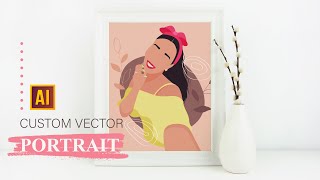 HOW TO DRAW FACELESS CUSTOM MODERN ABSTRACT SIMPLE PORTRAIT. ADOBE ILLUSTRATOR TUTORIAL.