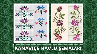 Kanaviçe havlu şablonları, 7 desene dair işlenmiş havlular 6. Bölüm