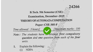 Dec 2015 Mdu BTech CSE 4th Sem Theory of Automata  Computational Question Paper