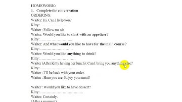 at a restaurant Homework