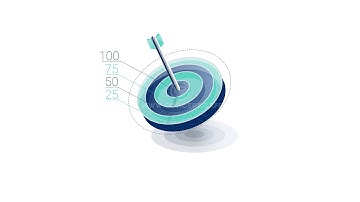 3D Infographic Element with Alpha Channel. Version with numbers