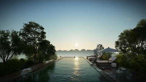 RESORT POOL VIEW  | walkthrough animation