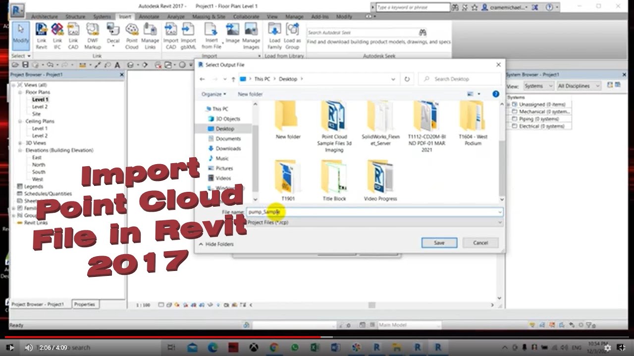 Import Point Cloud File in Revit 2017 - YouTube