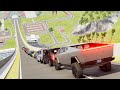 Big ramp jumps with real car mods 2  beamngdrive  destructionnation