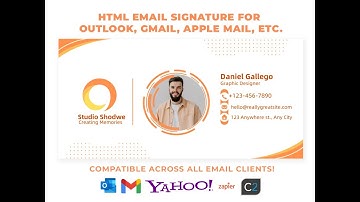 HTML Email Signature For Outlook, Gmail, Apple Mail, etc. Professional | Clickable | Functional